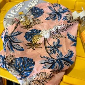 Pink Tropical Pineapple Swim Top